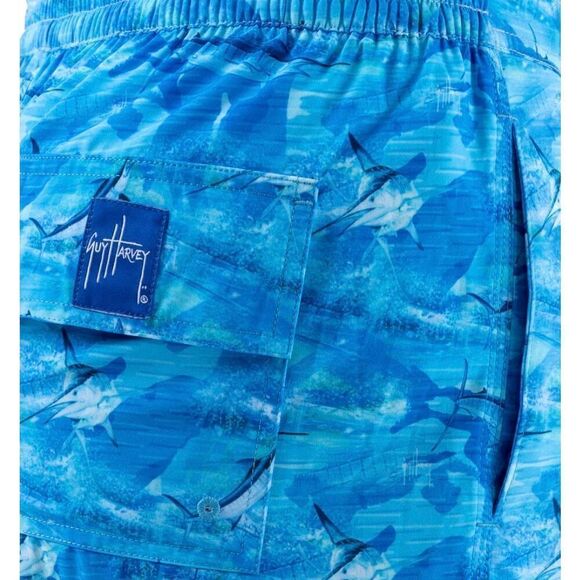 Guy Harvey NWT Men's Camo Original 7" Volley Swim Trunk Short Athletic Small - Picture 5 of 9